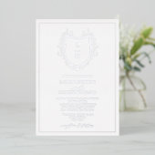 Invitation En Aluminium Fleur sauvage classique Monogram Crest Mariage Arg (Debout devant)