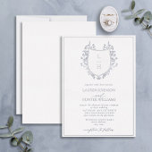 Invitation En Aluminium Fleur sauvage classique Monogram Crest Mariage Arg