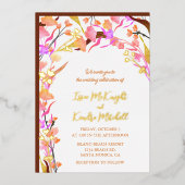 Invitation En Aluminium Fleur sauvage de Bohême Orange (Recto)