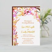 Invitation En Aluminium Fleur sauvage de Bohême Orange (Debout devant)