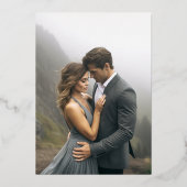 Invitation En Aluminium Fleur sauvage Elegant Dusty Blue Mariage photo (Verso)