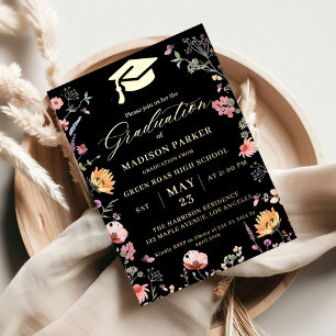 Invitation En Aluminium Fleur sauvage élégant Meadow Garden Graduation
