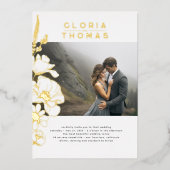 Invitation En Aluminium Fleur sauvage Élégant photo Mariage moderne (Recto)