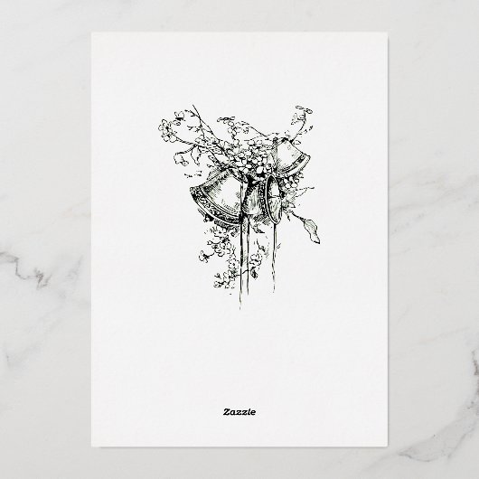 Invitation En Aluminium Fleur sauvage Frame Frontière Mariage Foil Invitat (Verso)