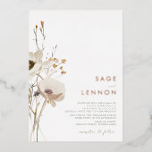 Invitation En Aluminium Fleur sauvage lunatique | Or Rose (Recto)