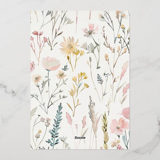 Invitation En Aluminium Fleur sauvage | Réserver Thème Baby shower Invitat (Verso)