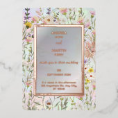 Invitation En Aluminium Fleur sauvage rustique Pastel Garden Mariage (Recto)