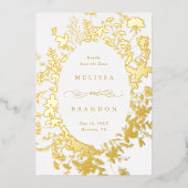 Invitation En Aluminium Fleur sauvage Silhouette Mariage Enregistrer la da (Recto)
