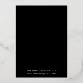 Invitation En Aluminium Fleur sauvage Silhouette Noir Mariage Rose Or (Verso)