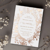 Invitation En Aluminium Fleur sauvage Silhouette Oval Frame Mariage Rose O