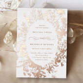 Invitation En Aluminium Fleur sauvage Silhouette Oval Frame Mariage Rose O