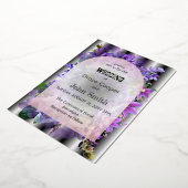 Invitation En Aluminium fleuri violet avec arrière - plan illusionnaire (Rotation)