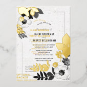 Invitation En Aluminium Fleurir d'amour : plante éco-responsable noir et b (Recto)