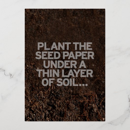 Invitation En Aluminium Fleurir d'amour : plante éco-responsable noir et b (Verso)