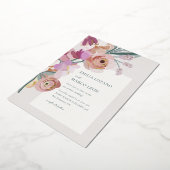 Invitation En Aluminium Fleurs à la gouache (Rotation)