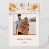 Invitation En Aluminium Fleurs blanches dorées (Verso)