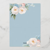 Invitation En Aluminium Fleurs bleues douces et roses classique Botanique (Verso)