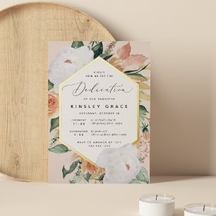 Invitation En Aluminium Fleurs Bohèmes Dédicace Moderne de Bébé