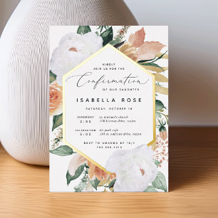 Invitation En Aluminium Fleurs Bohèmes Modernes Confirmation