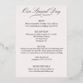 Invitation En Aluminium Fleurs Coeur Et Rose, Mariage Rose (Verso)