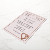 Invitation En Aluminium Fleurs Coeur Et Rose, Mariage Rose (Rotation)