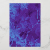 Invitation En Aluminium Fleurs d'aquarelle bleu violet bat mitzvah (Verso)