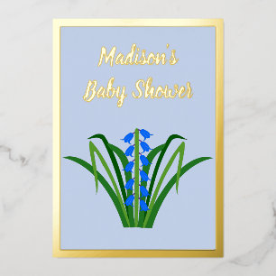 Invitation En Aluminium Fleurs de Jacinthe Baby Boy Shower de Printemps