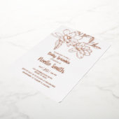 Invitation En Aluminium Fleurs de Magnolia Élégantes, Parsemer bébé (Rotation)