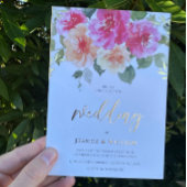 Invitation En Aluminium Fleurs de mariage printanières colorées vibrantes