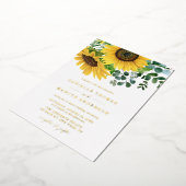 Invitation En Aluminium Fleurs de soleil d'aquarelle et Mariage d'eucalypt (Rotation)