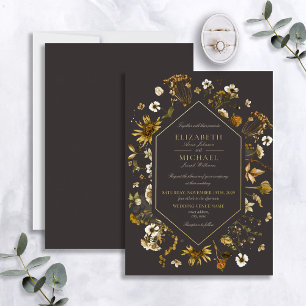 Invitation En Aluminium Fleurs de soleil rustiques botaniques de campagne