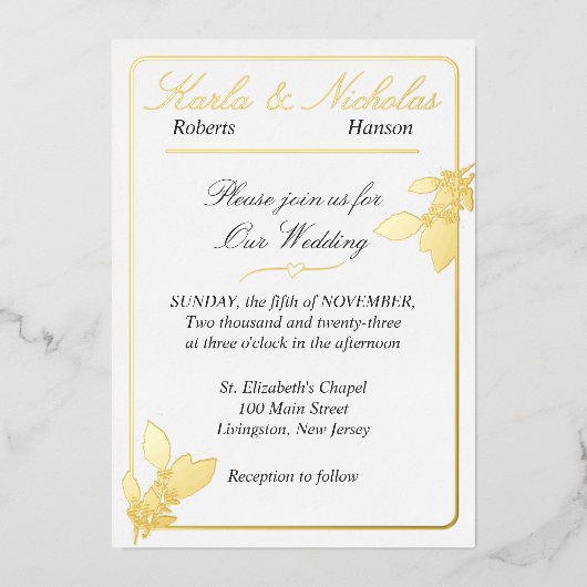 Invitation En Aluminium Fleurs de tulipes, Mariage blanc élégant (Recto)