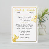 Invitation En Aluminium Fleurs de tulipes, Mariage blanc élégant (Debout devant)