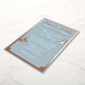 Invitation En Aluminium Fleurs de tulipes, Mariage bleu pastel, Frontière (Rotation)