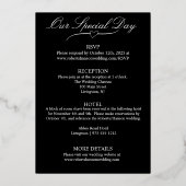 Invitation En Aluminium Fleurs de tulipes, Mariage noir élégant (Verso)