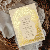 Invitation En Aluminium Fleurs dessinées à la main Art nouveau Initiales M