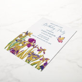 Invitation En Aluminium Fleurs d'Iris 16e fête d'anniversaire (Rotation)