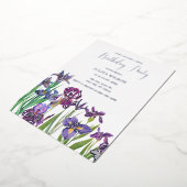 Invitation En Aluminium Fleurs d'Iris fête d'anniversaire (Rotation)