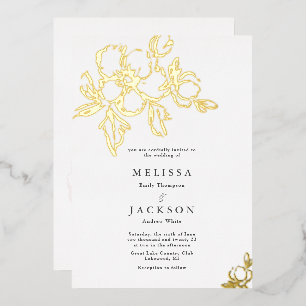 Invitation En Aluminium Fleurs élégantes de mariage