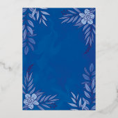 Invitation En Aluminium Fleurs élégantes et ornements Feuille pour Mariage (Verso)