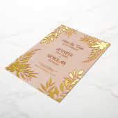 Invitation En Aluminium Fleurs élégantes et ornements Feuille pour Mariage (Rotation)