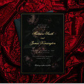 Invitation En Aluminium Fleurs gothiques romantiques Moody Mariage or