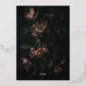 Invitation En Aluminium Fleurs gothiques romantiques Moody Mariage or (Verso)