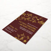 Invitation En Aluminium Fleurs Maroon & Or Mariage Floral (Rotation)