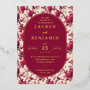 Invitation En Aluminium Fleurs Marron Romantiques