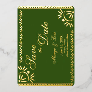 Invitation En Aluminium Fleurs mexicaines Enregistrer la date appuyée sur