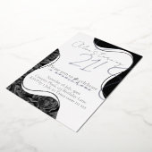 Invitation En Aluminium Fleurs monochromes et anniversaire de feuille d'ar (Rotation)