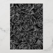 Invitation En Aluminium Fleurs monochromes et anniversaire de feuille d'ar (Verso)