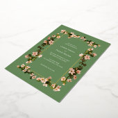 Invitation En Aluminium Fleurs roses poussiéreuses - Sage - Mariage de cad (Rotation)