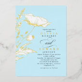 Invitation En Aluminium Fleurs sauvages dessinées à la main Élégant mariag (Recto)